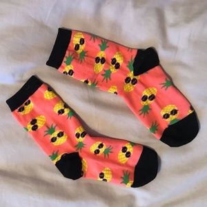 Women’s Sock It To Me Pink and Black Sunglass Pineapple Socks